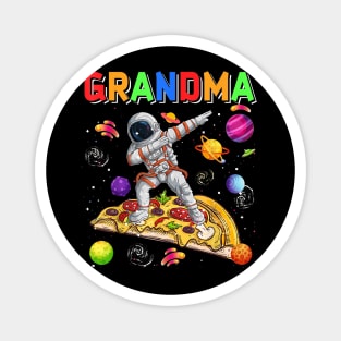 Grandma Dabbing Astronaut Riding Pizza Cute Planets Space Magnet